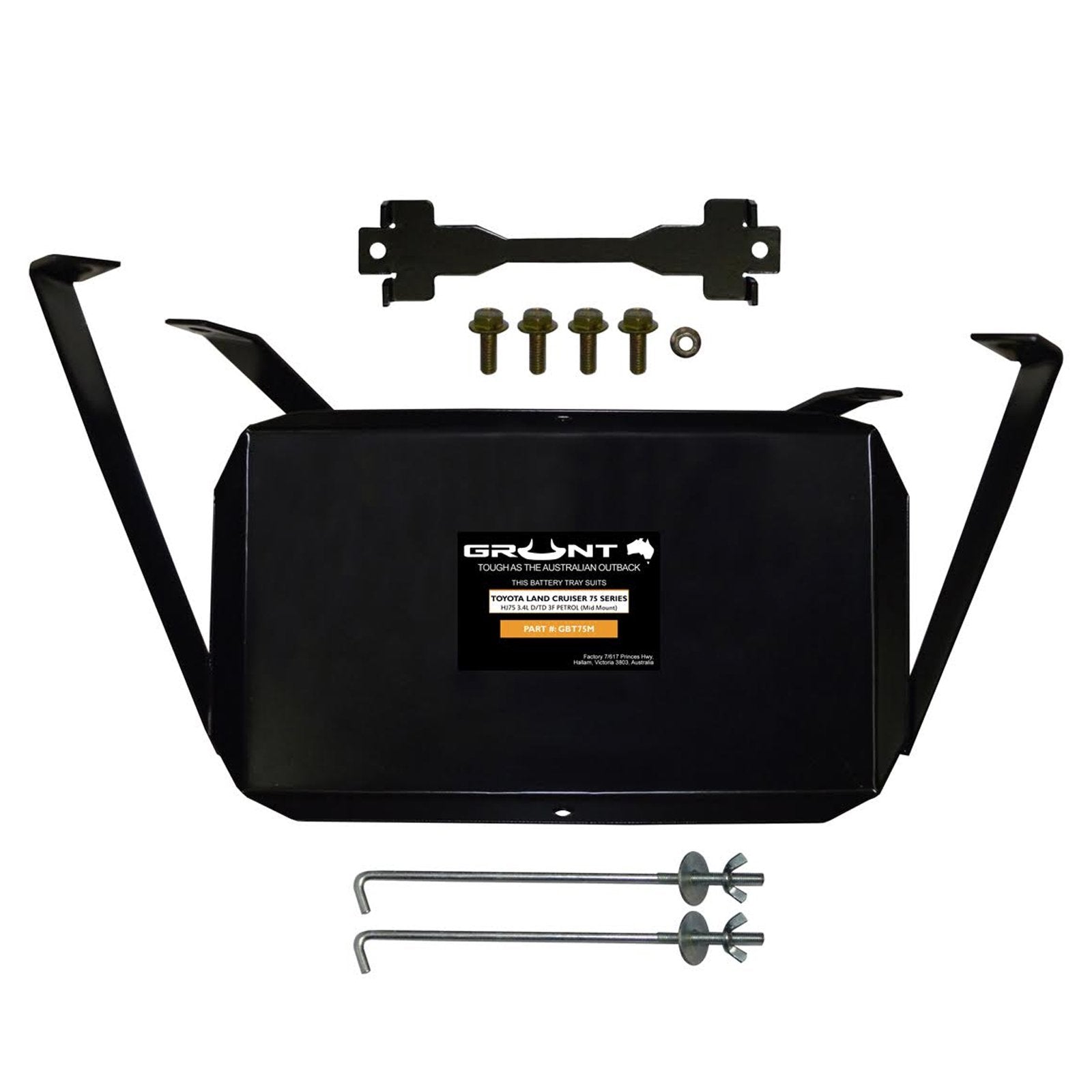 Grunt 4x4 Dual battery tray for Toyota Landcruiser 75 Series Mid Mount