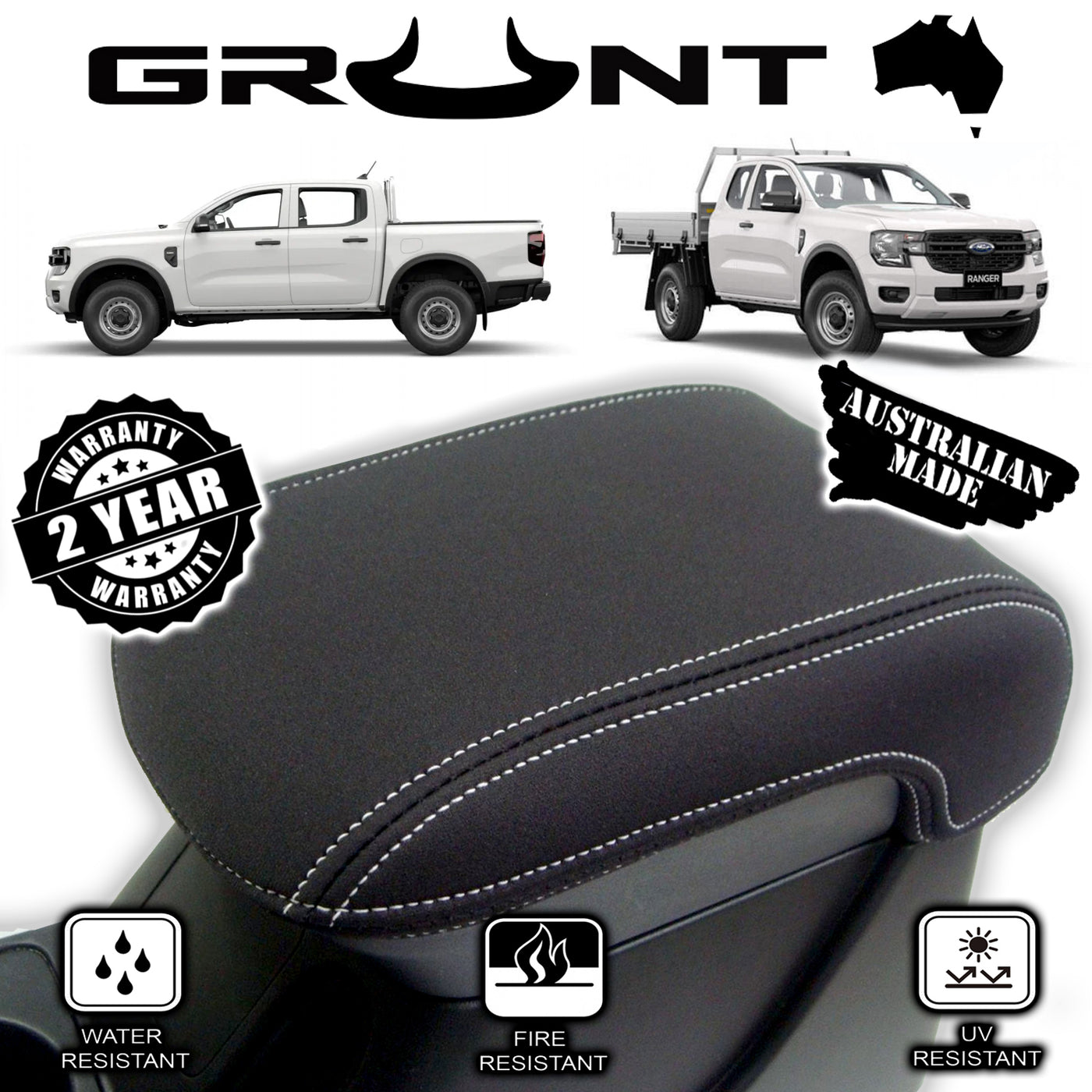 Ford Next Gen Ranger XL & XLS Neoprene Console Lid Protector Cover