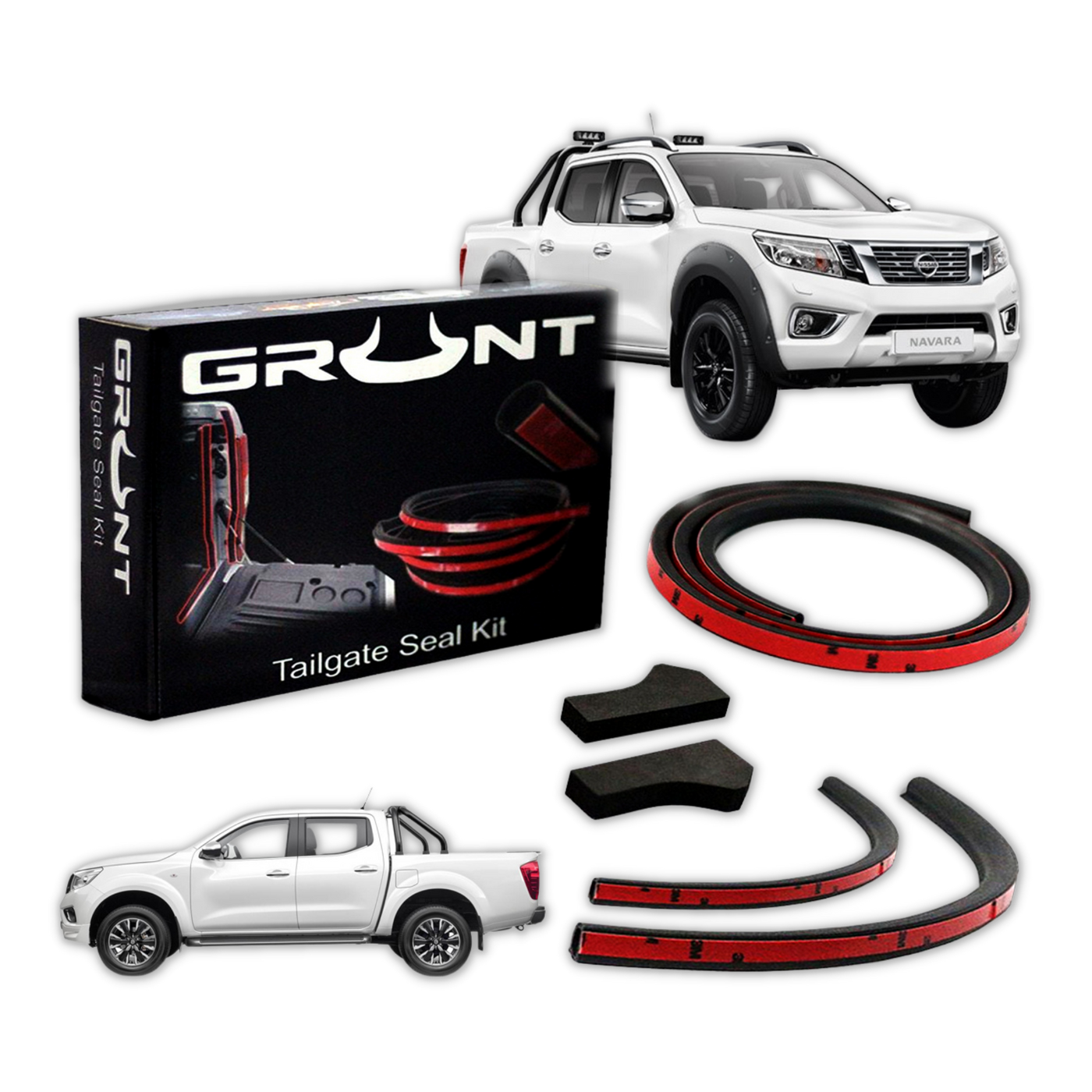 Grunt 4x4 for Nissan Navara NP300 tailgate seal kit fits with or without tub liner