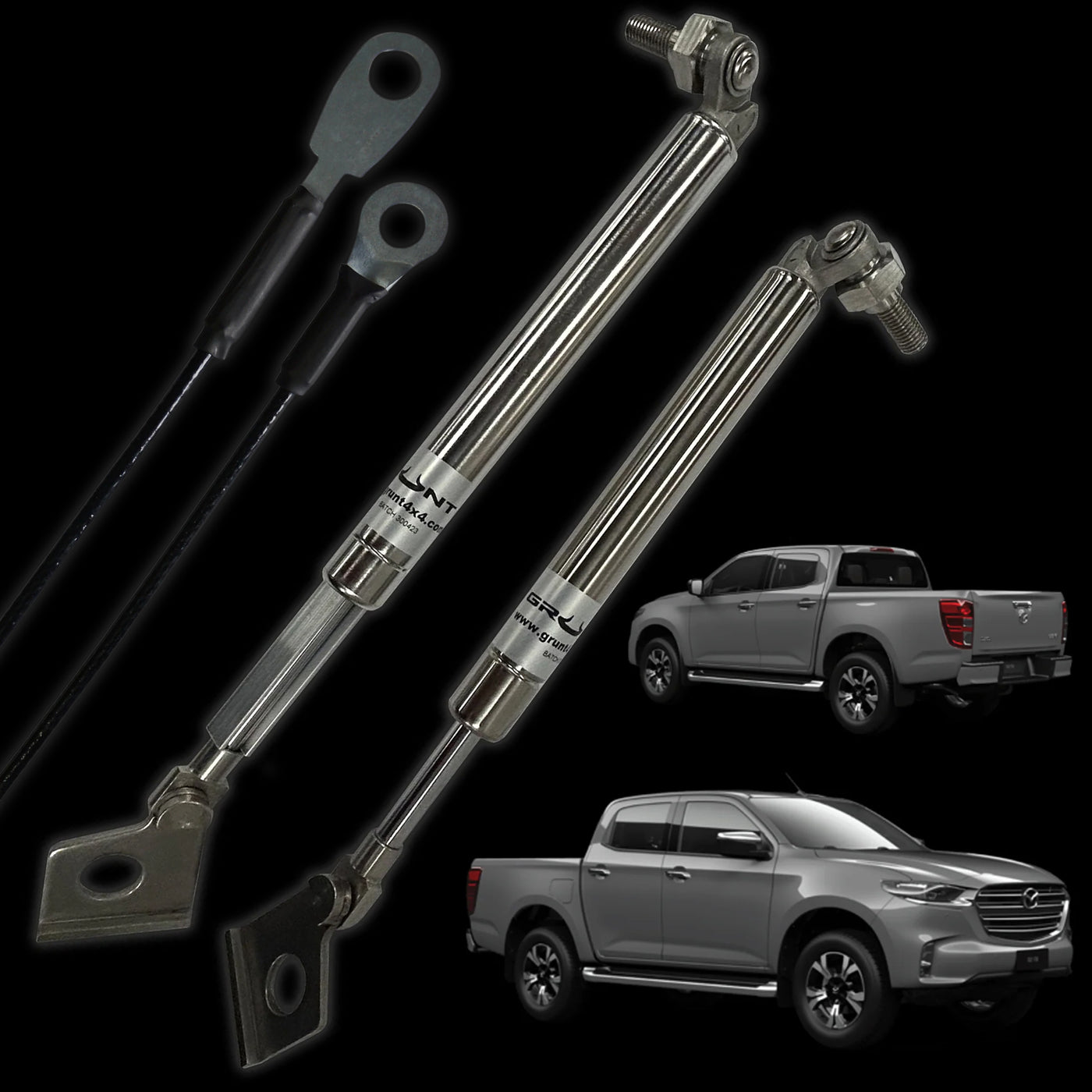 Grunt 4x4 Tailgate Stainless Steel Easy Down Strut System for Mazda BT50 BT-50 2020-23