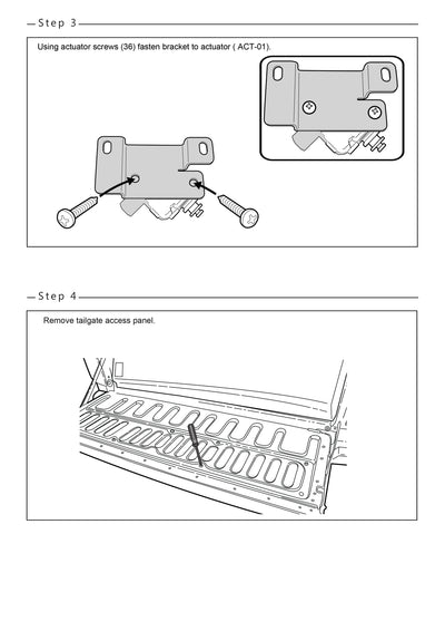 Grunt 4x4 Tailgate Central Locking Kit for Ford Next Gen Ranger  & Raptor P703