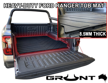 Grunt 4x4 Heavy Duty Moulded Rubber Ute Cargo Mat Next Gen Ford Ranger XL, XLS, XLT, Sport, Wildtrak