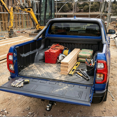 Grunt 4x4 Heavy Duty Moulded Rubber Ute Cargo Mat for Toyota Hilux Dual Cab 2015-2021 With Tub Liner