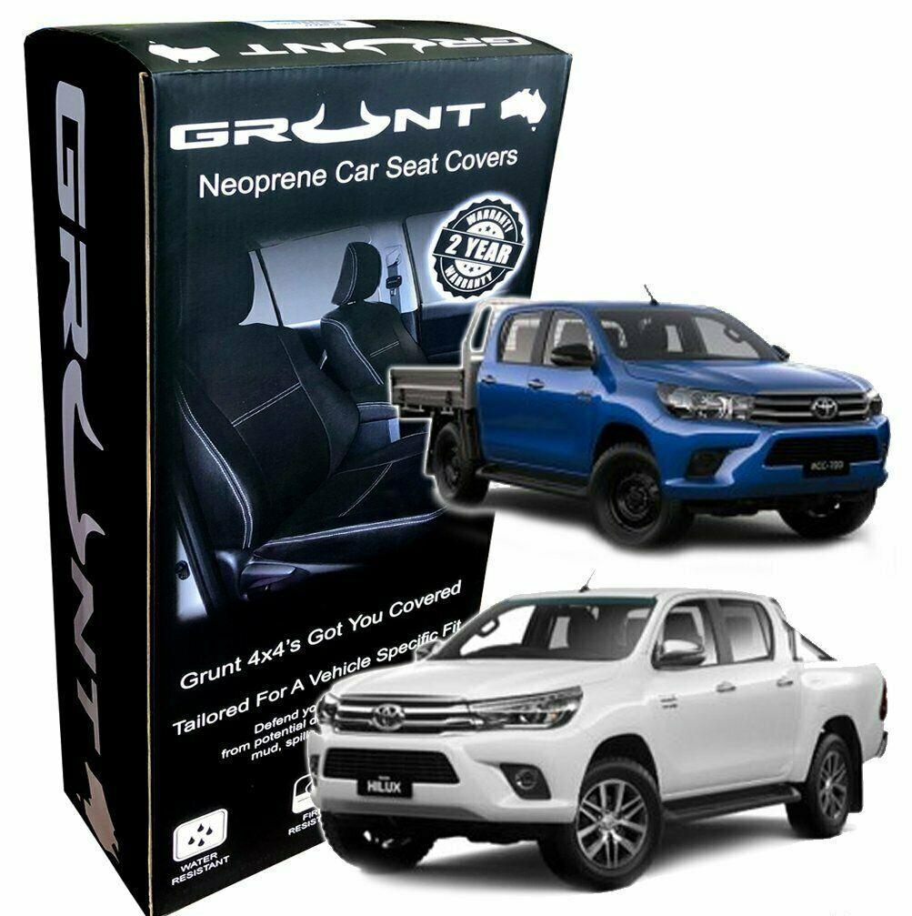 Toyota Hilux neoprene car seat covers 2015-2019 Optional Front, Rear, Front & Rear FRONT&REAR
