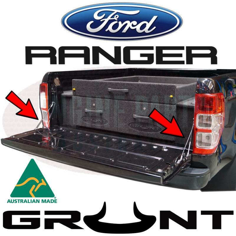Grunt 4x4 tailgate strut assist system for Ford Ranger PX 2012-2020 PX2 PX3 GUDS-FPX