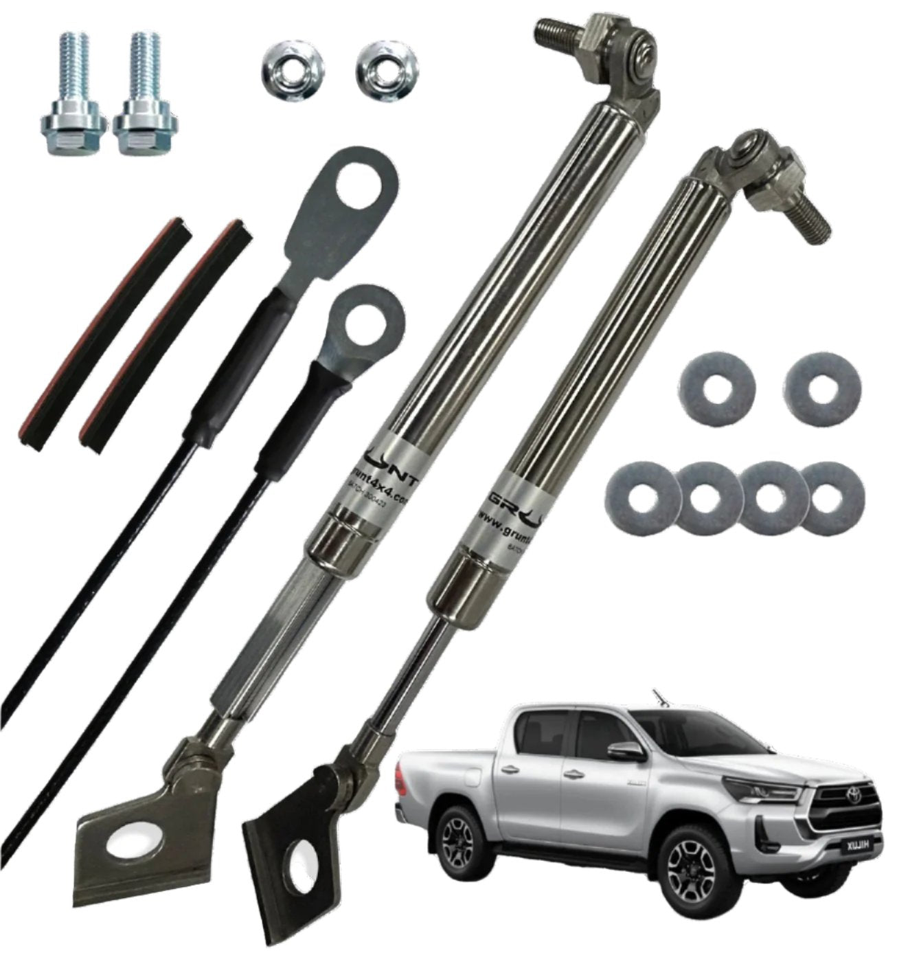 Grunt 4x4 tailgate strut assist system for Toyota Hilux 2015-2021 Including Rouge (Single Handle) GUDS-TH15SR5SS