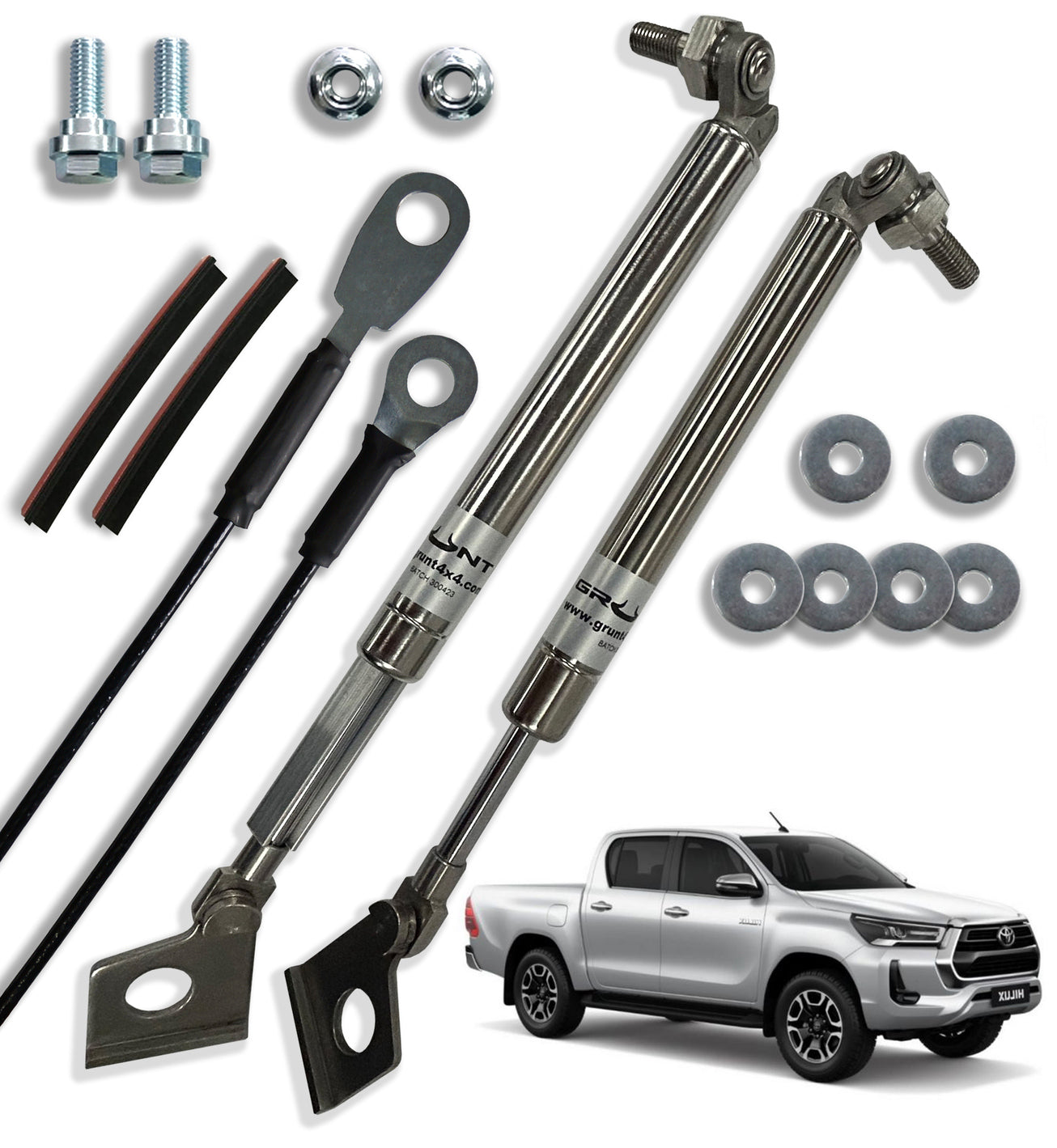 Grunt 4x4 tailgate strut assist system for Toyota Hilux 2015-2021 Including Rouge (Single Handle) GUDS-TH15SR5SS