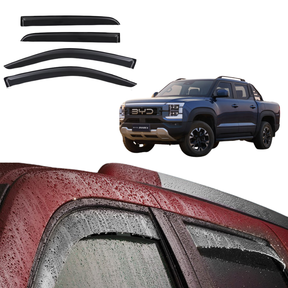 Grunt 4x4 Window Visor Weather Sheild for BYD Shark-6