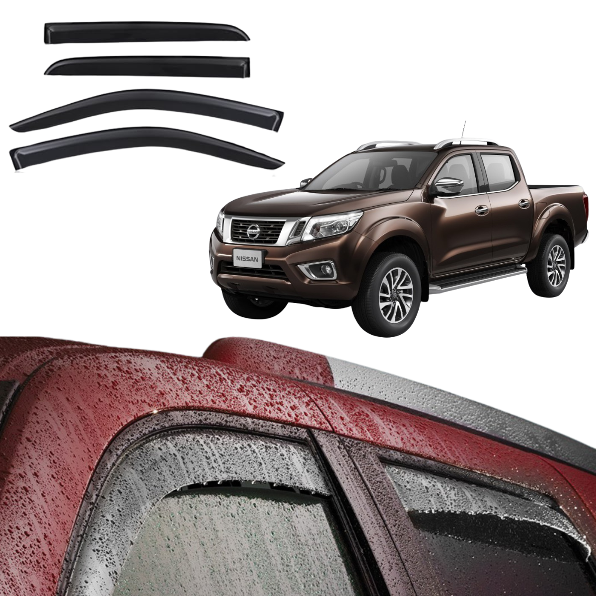 Grunt 4x4 Window Visor Weather Sheild for Nissan Navara NP300