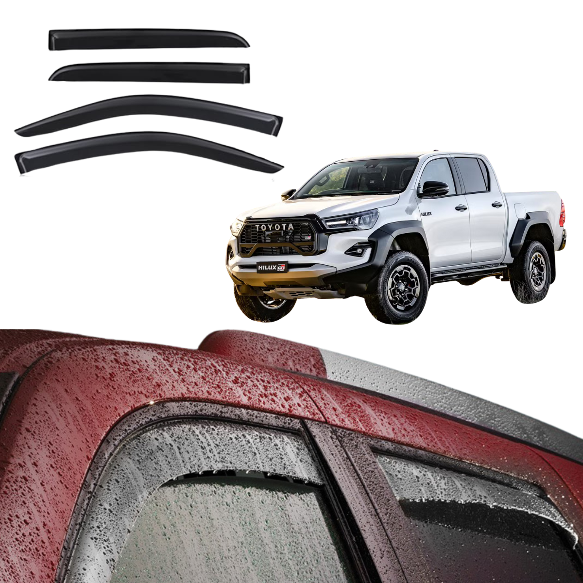 Grunt 4x4 Window Visor Weather Sheild for Toyota Hilux 2024 +