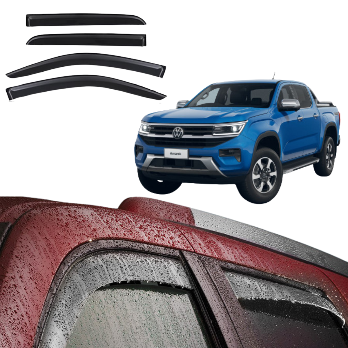 Grunt 4x4 Window Visor Weather Sheild for Volkswagen Amarok NF