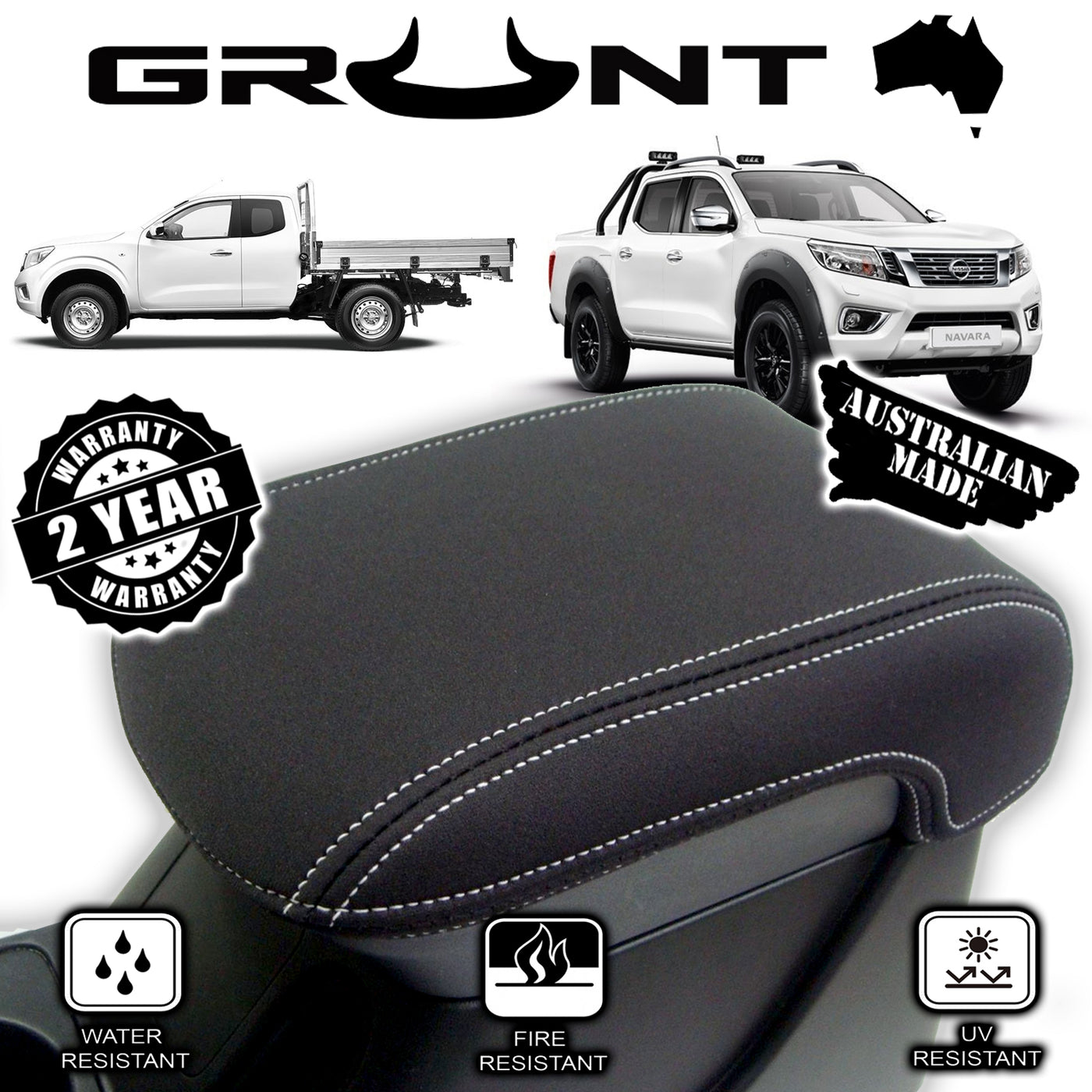 Nissan Navara D23 NP300 2015-2019 neoprene centre console lid cover wetsuit material