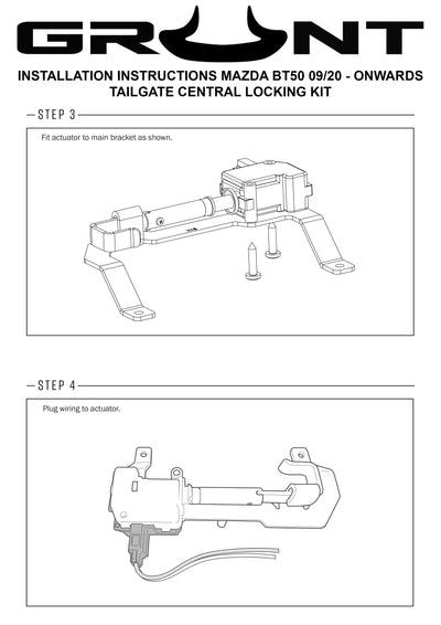 Grunt 4x4 Mazda BT-50 Tailgate Central Locking Kit Suit 9/2020-Onward