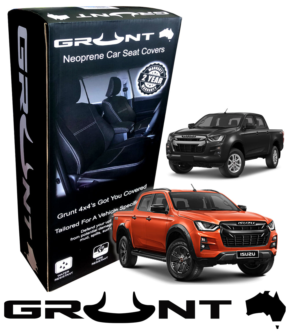 Grunt 4x4 neoprene car seat covers for Isuzu D-Max 07/2020 - Current Front, Rear, Front & Rear