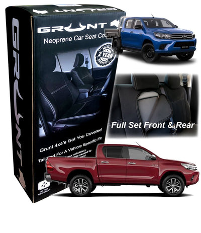 Toyota Hilux neoprene car seat covers 2015-2019 Optional Front, Rear, Front & Rear FRONT&REAR