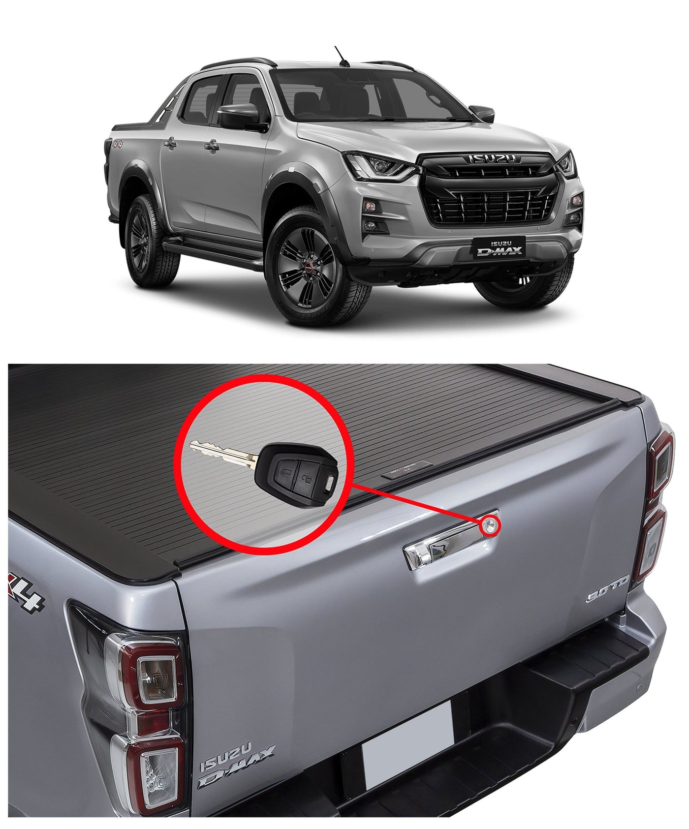 Grunt 4x4 Tailgate Central Locking Kit for Isuzu D-Max 7/2020-2022