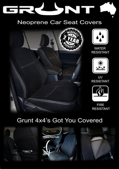 Grunt 4x4 neoprene rear seat covers for Nissan Navara NP300 10/2017 onward